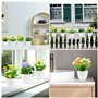 4 Pièces Petites Plantes Artificielles Fleurs Roses Mini Pot Plante Artificielle Fleurs avec Bassine Fausse Fleur Plantes en Pla