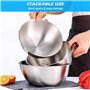 Lot de 5 bols mélangeurs en acier inoxydable - Saladiers en acier inoxydable - Bol mélangeur - Bol de cuisine - Bol de service -