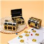 Neikafan 12 Pièces Mini Coffre Trésor Pirate Plastique,12 Pierre Precieuse Enfant et 12 d'or Pièces de Monnaie Coffre Pirate Pet