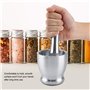 Acier Inoxydable Mortier Pilon Broyeur Haricots Épices Ail Alimentaire Outil De Cuisine