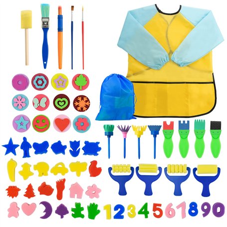 Surplex 65 Pièces Peinture éponge Lot de pinceaux