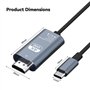 Adaptateur USB C vers HDMI,2M USB C HDMI Cable HDMI USB C Adaptateur USB HDMI Compatible Thunderbolt 4/3 a HDMI pour Surfac Pro
