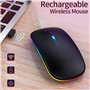 Vinmooog Souris sans Fil Rechargeable Souris Bluetooth Ergonomique,Souris Gamer Ordinateur 3DPI silencieuse rétroéclairée de 7Co