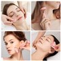 Lamkrtlp Rouleau de Quartz Rose et Gua Sha, Guasha Pour Visage, Rouleaux de Massage pour le Visage, Roller Visage pour la Peau