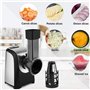 Meykey Râpe électrique pour légumes et fruits 150 W avec 5 accessoires et grand tube d'alimentation pour vos légumes et fruits,