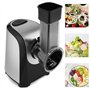 Meykey Râpe électrique pour légumes et fruits 150 W avec 5 accessoires et grand tube d'alimentation pour vos légumes et fruits,