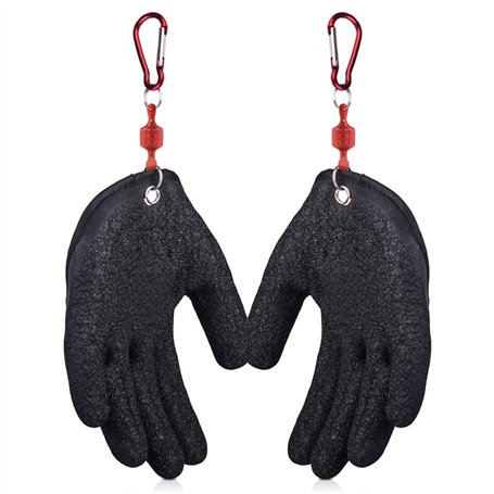TAIZER 4PCS Gants Pêche Gant Pêche Anti-Coupure Anti-Crevaison Gants Pêche Étanche avec Magnétisme Boucle Gant Chasse Main Gauch