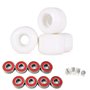Jonscart Kit de roues de skateboard sport - 4 pièces 50 mm x 35 mm 83 A blanc souple Cruiser roues 8 pièces haute vitesse de pré