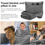 WANDGU 127×152cm Couverture Chaude d'avion: Grise Couverture de Voyage Ultra Légère, Couverture de Voyage Polyvalente et Oreille