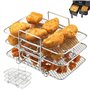 LEKEFETO Airfryer Accessoires pour friteuse à air chaud à 3 étages pour Ninja Foodi Dual Zone AF300EU/ AF400EU