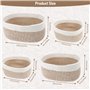 Lot de 4 Panier Rangement Tissé en Corde Coton, Panier en Corde de Coton Empilables Corbeille Rangement Panier Table a Langer Pa
