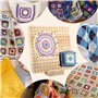 Planche de blocage pour Granny Square - 19,5 x 19,5 cm - Planche de blocage en bois avec 10 broches en acier inoxydable et 5 aig