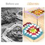Planche de blocage pour Granny Square - 19,5 x 19,5 cm - Planche de blocage en bois avec 10 broches en acier inoxydable et 5 aig