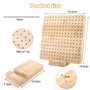 Planche de blocage pour Granny Square - 19,5 x 19,5 cm - Planche de blocage en bois avec 10 broches en acier inoxydable et 5 aig