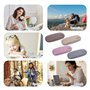 NVIYAM 4 Pcs Étui à Lunettes Rigide avec 4 Pcs Chiffon en Microfibre, Étuis à Lunettes Rigides en Toile de Lin, Lunettes Portabl