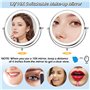 NVIYAM Miroir de Maquillage Grossissant, 1X et 10X Double Face Mirroir Maquilleur Lumineux, Hauteur Réglable Miroir de Table, Ro
