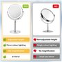 NVIYAM Miroir de Maquillage Grossissant, 1X et 10X Double Face Mirroir Maquilleur Lumineux, Hauteur Réglable Miroir de Table, Ro