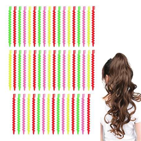 TogtherKings Bigoudis Spirale Sans Chaleur Magic Coiffeur Rouleaux De Cheveux Salon Outils Tige En Plastique Longue Kit Coiffure