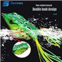 senvenelec Lure Ray Frog Topwater Grenouille manivelle , appât de pêche œil 3D Souple et Crochet, Douce - 5 pièces