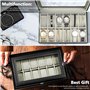 RDDAIPE Boite a Montre 12 Compartiments, Boîte à Montres Homme Femme, Coffret Montre avec Couvercle en Verre, PU Boite Rangement