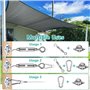 ZZQVIP Kit Fixation Voile d'Ombrage 44 PCS, M6 Acier Inoxydable avec 4 Tendeurs 4 Mousquetons 4 Plaques Murales 16 Vis et 16 Che