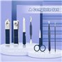 Kit de manucure professionnel 7 en 1 en acier inoxydable pour ongles incarnés, kit de pédicure et coupe-ongles d'orteils, ciseau