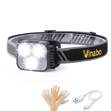 Vinabo Lampe Frontale Rechargeable