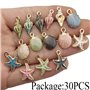 30 Pièces Conque Coquilles Plaqué Breloques, Shell Sirène Queue Charmes Alliage Émail Pendentifs, Alliage Shell Pendentif Marine