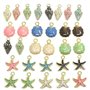 30 Pièces Conque Coquilles Plaqué Breloques, Shell Sirène Queue Charmes Alliage Émail Pendentifs, Alliage Shell Pendentif Marine