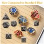 Uirheurd 7 Pièces Ensemble de Mini Dés, Métal Dés de Jeux, Portable Polyédriques Dé Jdr avec étui à Dés Porte-Clés, Dés de Jeux