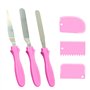 3 spatules en acier inoxydable pour glaçage et 3 grattoirs en plastique pour gâteaux