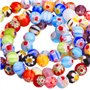 Sumind 200 Pièces 6 mm Millefiori Perles Rondes en Verre avec Une Seule Fleur pour la Fabrication de Bijoux Fournitures de Brode
