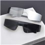 TAFACE Lot de 2 Paires de Lunettes de Soleil Futuristes - Style Punk, Réfléchissantes, Sans Monture - Argentées et Noires - Avec