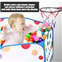 1 Piscine À Balles Pop-Up, 1 Panier De Basket avec 2 Ventouses Et 2 Balles, Piscine À Balles Pliable, Piscine À Balles pour Enfa