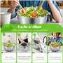 Gaethra Essoreuse à Salade 4,5L en Acier Inoxydable Grande, Panier a Salade avec Couvercle, Base Antidérapante, Salad Spinner po