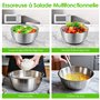Gaethra Essoreuse à Salade 4,5L en Acier Inoxydable Grande, Panier a Salade avec Couvercle, Base Antidérapante, Salad Spinner po
