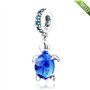 As shown in figure 2022 été Bleu en Verre de Murano Tortue de mer balancent Perle 925 Argent Bricolage Convient pour Original Pa