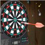 Focket Jeu de fléchettes électronique,Jeu de fléchettes numérique à Zone Cible de Score Automatique,avec écran LCD,Prise en jusq