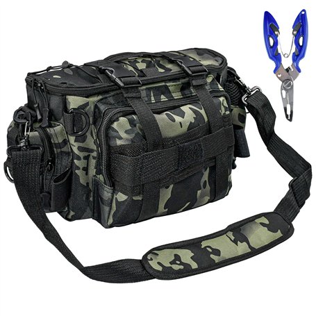 HWSWSH Sac de Pêche en Plein Air Pêche Tissu d'Oxford Extérieur Fishing Bag Multifonctionnel avec Sangles réglables