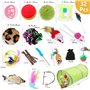 TOPSEAS Kit Jouet Chats Animaux Domestiques Toys pour Chaton Minou,Jouet De Boule De Chat Tunnel Jeu 32 pièces