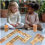 WOODENFUN Lot de 28 dominos Montessori - Pour enfants et adultes - En bois