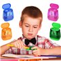 4 Pièces Taille-crayon,Taille Crayon Enfant,Taille Crayon avec Reservoir,Taille Crayon Double Trouc,Taille Crayon Reservoir,en P