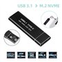 Boîtier M.2 SSD NVME(Not NFGG),USB Adaptateur Externe USB3.1 Gen2 USB-C Boîtier Disque Dur pour M.2 PCIe NVME M-Key 2230/2242/22