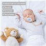 Hugttt Attache Tetine Tissu, 2 Pièces Attache Sucette Fille Garçon Accroche Tetine Bois, Pacifier Chain Chaîne de Tétine pour Bé