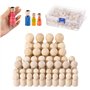 MumdoYAL 50 Pièces 4 tailles,Figurines en bois à peindre