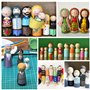 MumdoYAL 50 Pièces 4 tailles,Figurines en bois à peindre, ,Poupée en bois à broche - Figurine en bois non finie pour loisirs cré