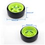 Pxyelec Lot de 4 jantes vertes de 12 mm et pneus lisses pour voiture RC 1/10