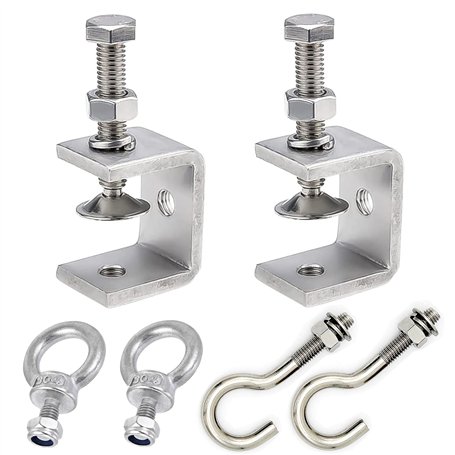 LEAUM Serre-joints en C inoxydable - Ouvertures de mâchoire de 30 mm - Pince de fixation réglable de 0 à 25 mm - Avec crochets e