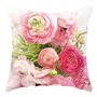 DAZZLUXE 1 housse de coussin en peluche à motif floral rose - 45 x 45 cm - Pour la maison
