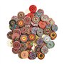 Lot de 50 boutons en bois colorés 25 mm Personnalisés Exquis Rétro Rond Naturel Accessoires de bricolage